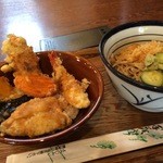 Futokichi - ミックス天丼とお蕎麦セット650円⇒600円