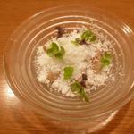 アノニム - 白桃のカルピスシャーベット、ミント添え