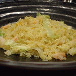 XO sauce fried rice with shrimp and lettuce