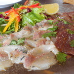 アジとマグロのカルパッチョ