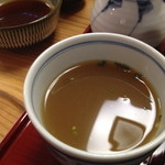 手打ち蕎麦 㐂 - 蕎麦湯とつゆのブレンド。