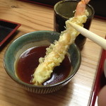 手打ち蕎麦 㐂 - エビ天。