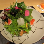 神保町 傳 - 今回の畑の様子。白い皿で。