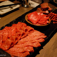 うしごろ 貫 五反田店 - 肉盛　（ウチヒラ　クリ　厚切ハラミ　ミスジ　ランプ　イチボ）