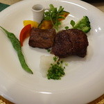 レストラン　イイジマ - 常陸牛ステーキ（サーロイン50g・フィレ50g）