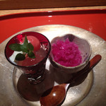 鈴なり - こだますいかと赤シソのかき氷