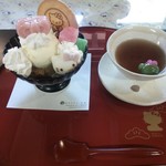 Haroukithisaryou - 生麩パフェ、ほうじ茶ゼリー