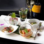 美庵 - 前菜5点盛り