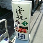 渡辺寿司 - 店の看板。