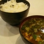 Kicchin Daishin - 定食セットのライスと味噌汁