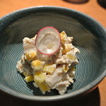 酒とそば まるき - 帆立ともろこしの白和え