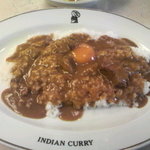 インデアンカレー - ご飯大盛り生卵～♪美味しくいただきました＼(^o^)／