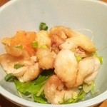 ふく鶴 - お通し(鶏皮ポン酢)