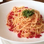 ハッタンドウ - 高田梅の和風パスタ サラダ付き ¥700