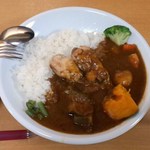 Cafe de Curry - 8種類の野菜の骨付チキンカレー（セット大盛り）800円