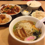 台湾料理 百味鮮 - 2015.7.3  肉団子の甘酢定食☆（醤油ラーメン選択）  1080円（税抜き）＋150円（税抜き）