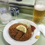 鯉とうなぎのまるます家 - ジャンボメンチカツ