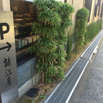 落雁諸江屋 西茶屋菓寮 味和以 - 店舗横の植木 実に涼しげ