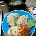 欲張りプレート（玄米おにぎり）