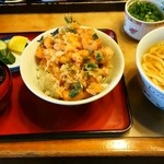 まるきや - かき揚げ天丼ところうどん