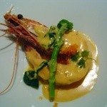 レストラン エヌ.ルトゥール - 特大海老の白ワイン蒸し　クリームウニソース