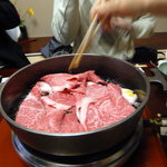 モリタ屋 - すき焼き（調理中）