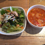 まーチャンキッチン - ランチのサラダとスープ