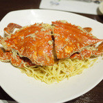 藤吉 - 国産わたりがにを食べる会(6900円・外税)のわたりがにスパゲッティ(+1000円・外税)