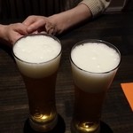 ビールで乾杯です