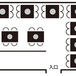 Yakiniku Yansando - １階のレイアウト図です。４名席×９　ご宴会予約時のご参考に。