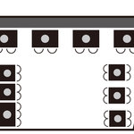 Yakiniku Yansando - ２階のレイアウト図です。４名席×９、６名席×１　