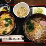 Yabu juu - 海老玉丼にミニたぬき蕎麦セット