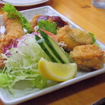 くつろぎ亭ひこべえ  - 2015年6月　ホタテフライとエビフライ