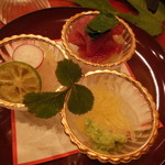 東條 - 鰆，カツオ，マコガレイ造り