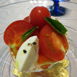 リストランテ パドリーノ・デル・ショーザン - 4,000円コースの季節の一品。
      トマトのカプレーゼです。
      