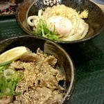 はなまるうどん - セット『塩豚丼・温玉ぶっかけ冷』￥580- 