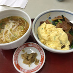 龍宝飯店 - おすすめ定食（豚丼+卵焼き+ラーメン）