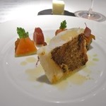 レストラン コバヤシ - 広島県産マダイのポワレ　夏野菜のスイカ煮込み添え　ペルノーソース