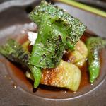 青山きいろ - キイロ風焼き茄子、ツナマヨ満願寺唐辛子900円