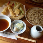 久木野庵 - 海老と野菜の天せいろ(1600円)
