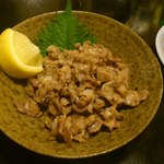 日本酒暮六つ - 豚軟骨炒め（2015.6）