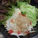 元祖 瓦そば たかせ - 旬野菜とじゃこのサラダ 2015.7