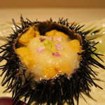 日本料理 みや  - 27年7月　雲丹　白アスパラと鰹出汁すりながし