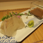 日本料理 みや  - 27年7月　マコガレイ　肝醤油で