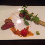 福や銀次郎 - 北海道産牛ヒレ肉とホワイトアスパラガス炭火焼