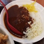 讃岐のおうどん 花は咲く - 本日のおすすめランチ（かしわ天、れんこん天、ししゃも天のぶっかけうどん＋カレーライスのセット）
