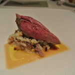 リストランテ カノフィーロ - ブレス産窒息鳩のアロースト　焼きトウモロコシのリゾットを添えて