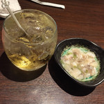 源ぺい - ノンアル梅酒にたこわさ