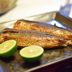 楽座 - 大イワシ焼き・・・脂が乗っていて絶品でした。