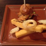 レオーニ - 白魚のパンバーニャ、パニス、黄色いバーは豆ペーストでした